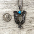 Stone Embellished Phoenix Stainless Steel Necklace