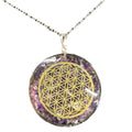 Amethyst and Flower of Life Orgonite Necklace