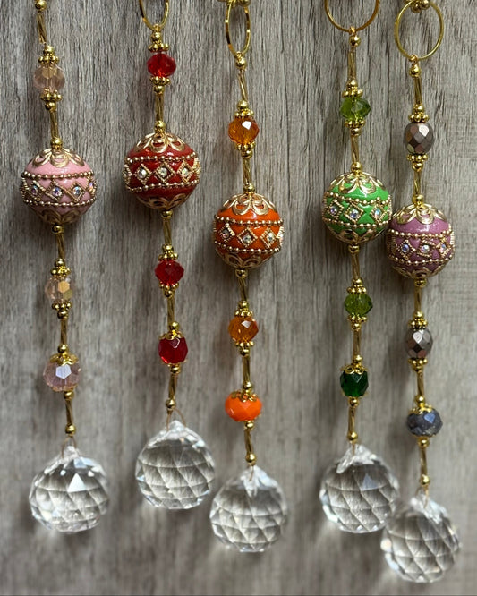5.5" Clay Bali Bead Suncatcher