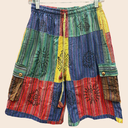 Striped Patchwork Shorts
