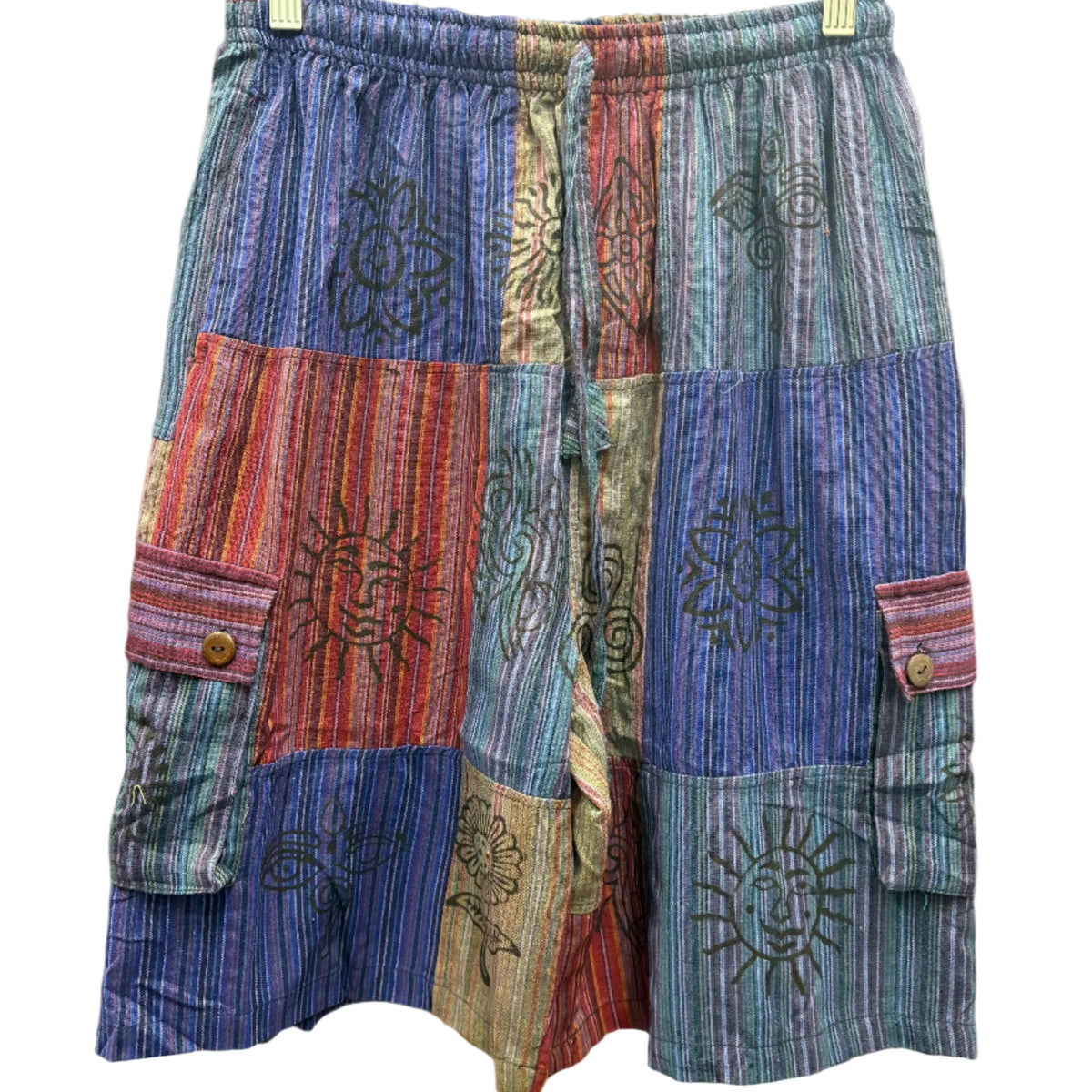 Striped Patchwork Shorts