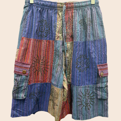 Striped Patchwork Shorts