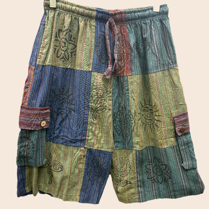Striped Patchwork Shorts