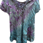 Tie-Dye Short Sleeve Blouse