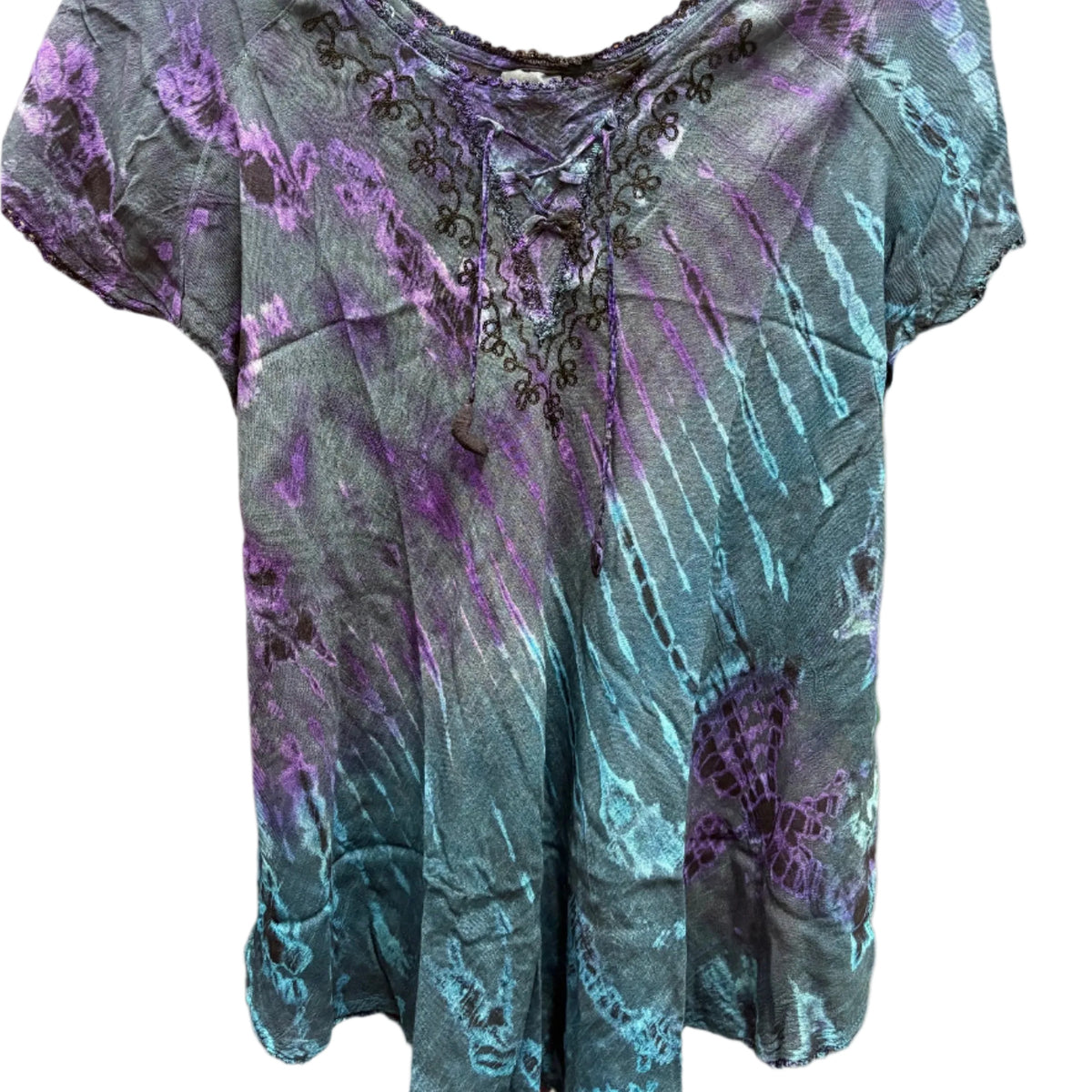 Tie-Dye Short Sleeve Blouse
