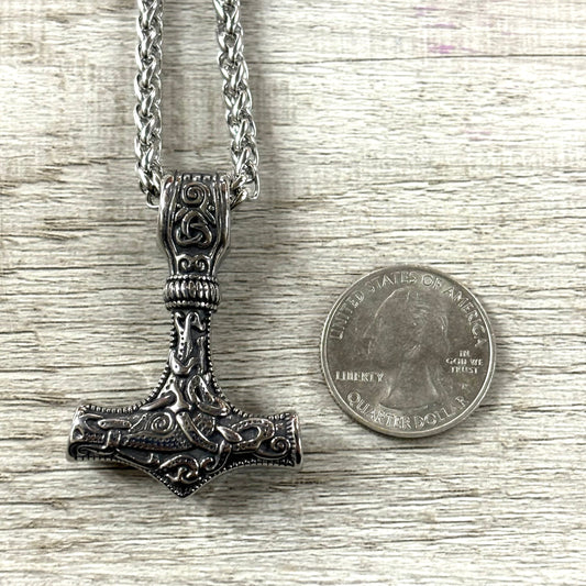 Thor's Hammer Stainless Steel Necklace