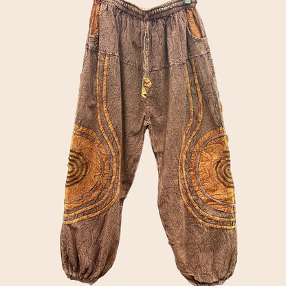 Spiral Patch Harem Pants
