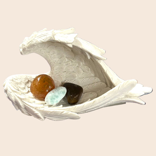 Polyresin offering Bowl - Angel Wings