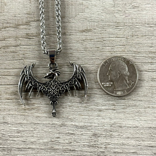 Celtic Dragon Stainless Steel Necklace