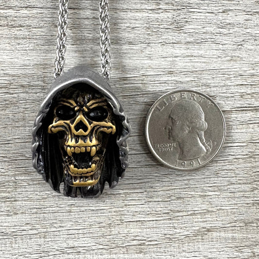 Grim Reaper Stainless Steel Necklace