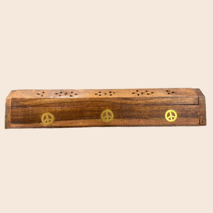 Peace Sign Wood Coffin Burner
