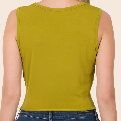 Twist Front Cropped Tank Top