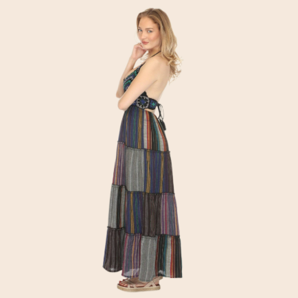 Patchwork Crochet Maxi Dress