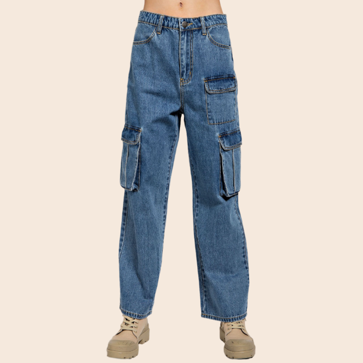 Denim Cargo Pants