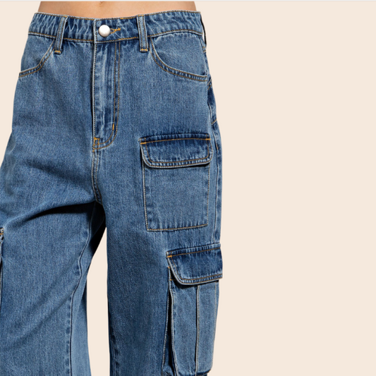 Denim Cargo Pants