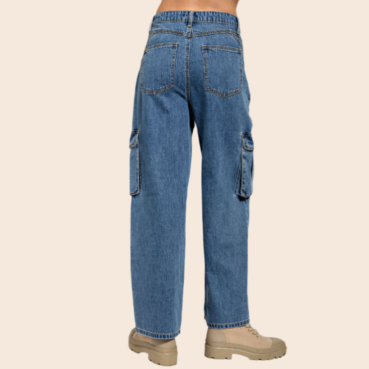 Denim Cargo Pants