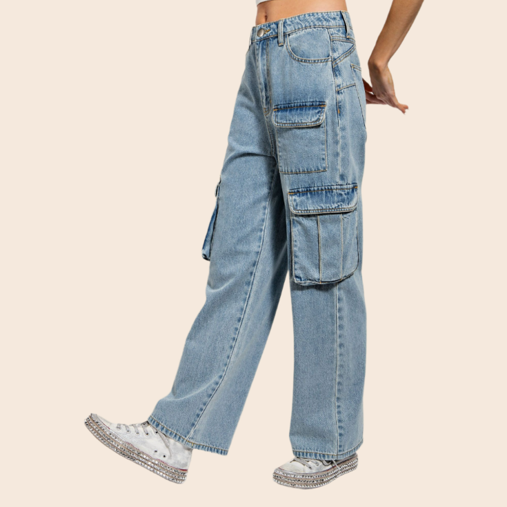 Denim Cargo Pants