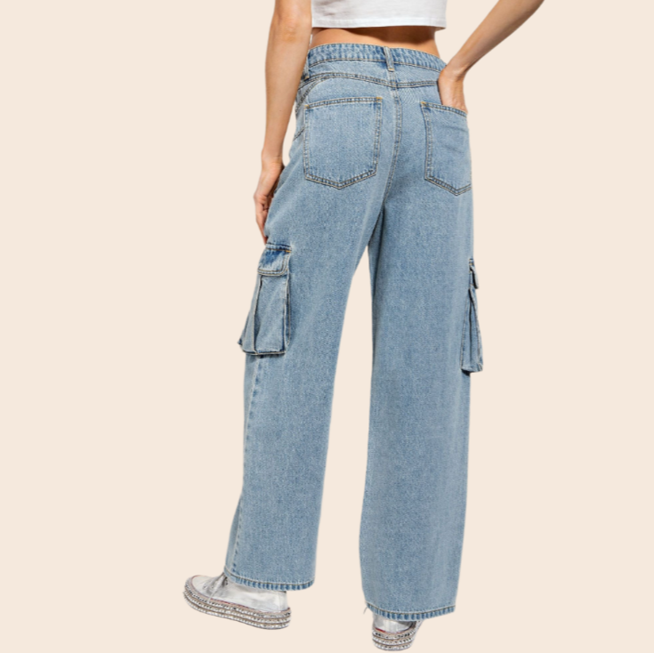 Denim Cargo Pants