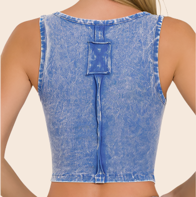 Mineral Washed Cropped Tank Top