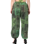 Solid Patchwork Pants with Elastic Ankles