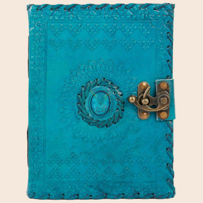Turquoise Howlite Leather Journal