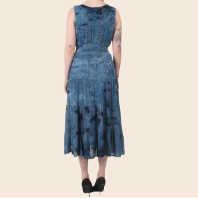 Lurex Fit and Flare Tie-Dye Dress