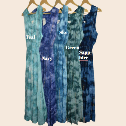 Lurex Fit and Flare Tie-Dye Dress