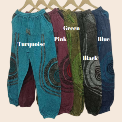 Spiral Patch Harem Pants