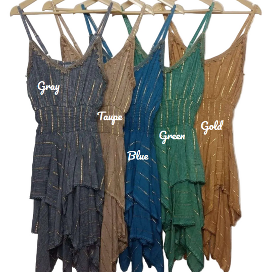 Lurex Smocked Waist Midi Dress