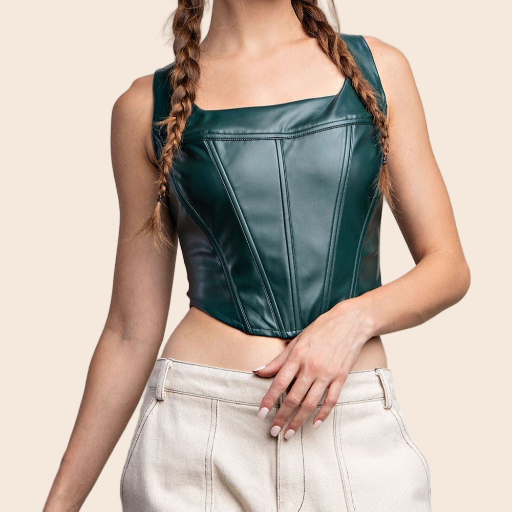 Cropped Leather Top