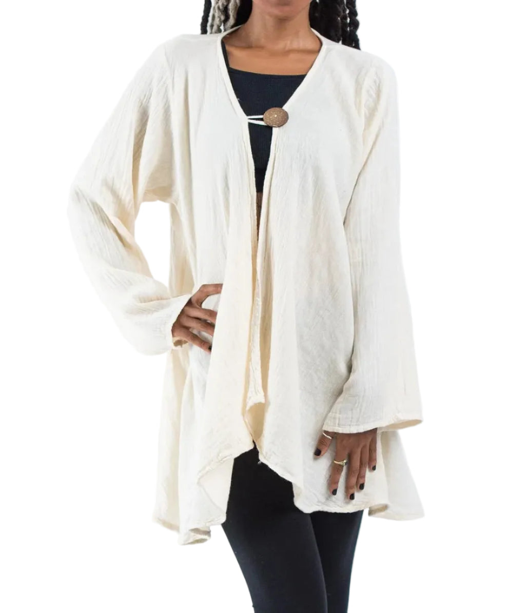 Cotton Gauze Button Cardigan