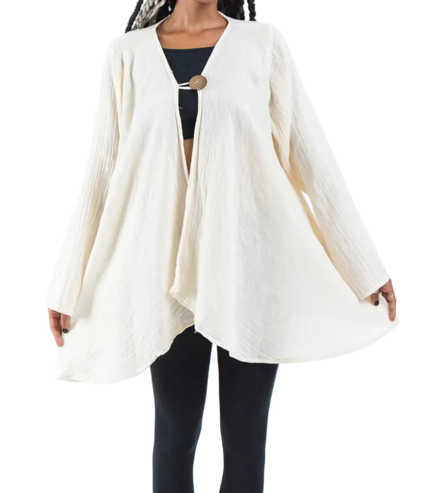 Cotton Gauze Button Cardigan