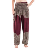 Maroon Floral Mandala Harem Pants