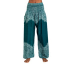 Turquoise Floral Mandala Harem Pants
