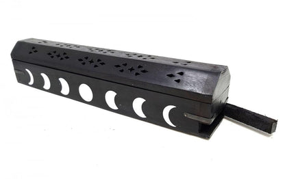 Black Moon Phase Coffin Incense Burner