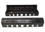 Black Moon Phase Coffin Incense Burner