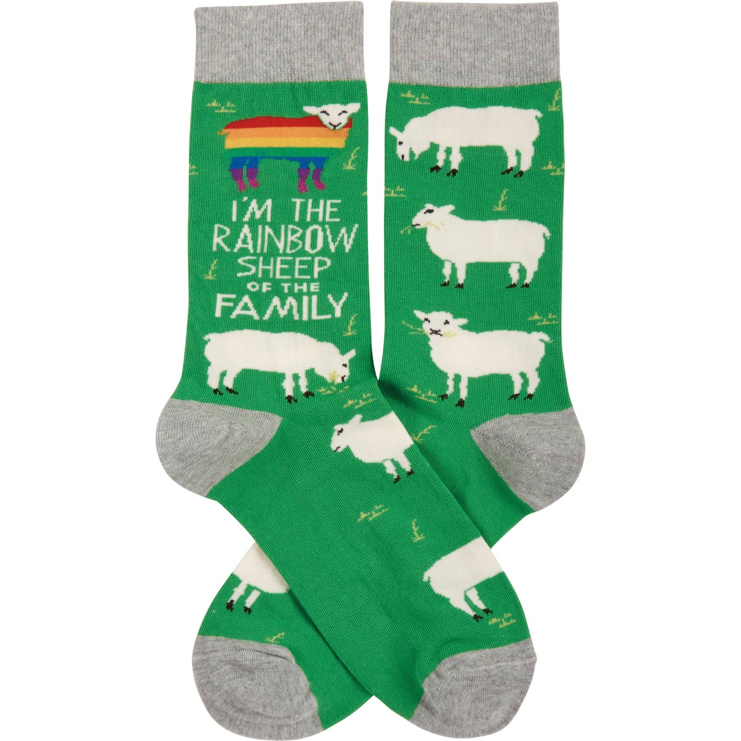 Rainbow Sheep In The Family Socks