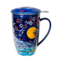 Mount Fuji Porcelain Tea Mug with Lid and Infuser – 15 oz