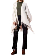 Solid Color Fringe Kimono