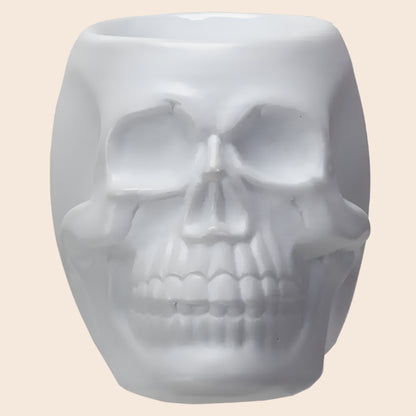 Ceramic White Skull Oil Burner