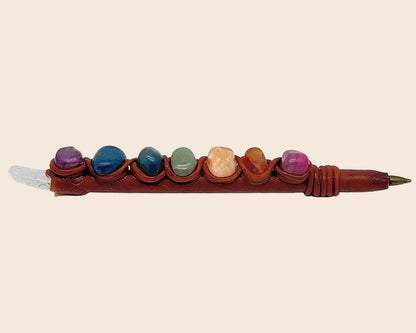 Chakra 7 Stone Durepox Resin Refillable Pen