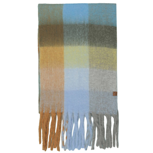 C.C Multi Color Block Plaid Check Pattern Woven Winter Scarf