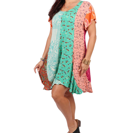 Wildflower Patchwork Short Summer Dress