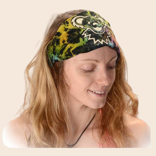 Grateful Dead Dancing Bear Face Tye Dye Cotton Kerchief