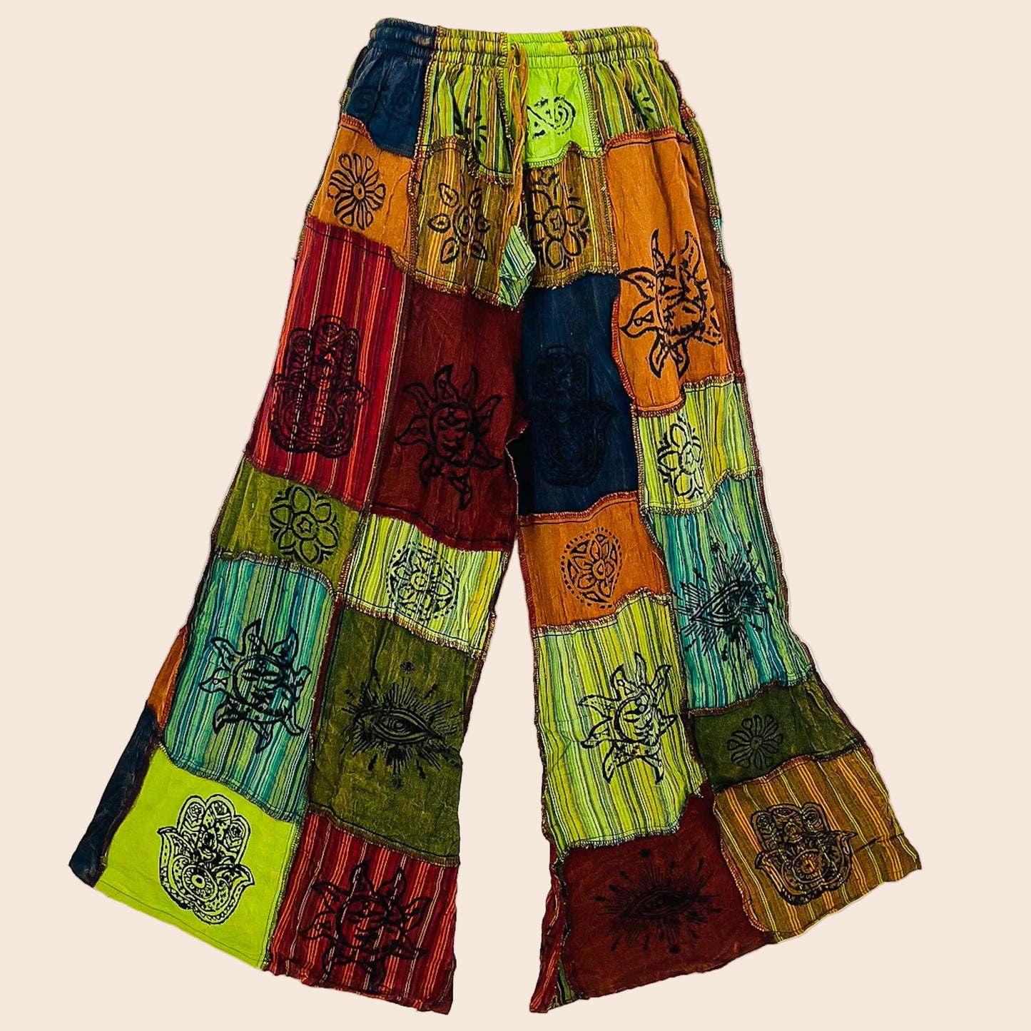 Plus Size Patchwork Wide Leg Palazzo Pant