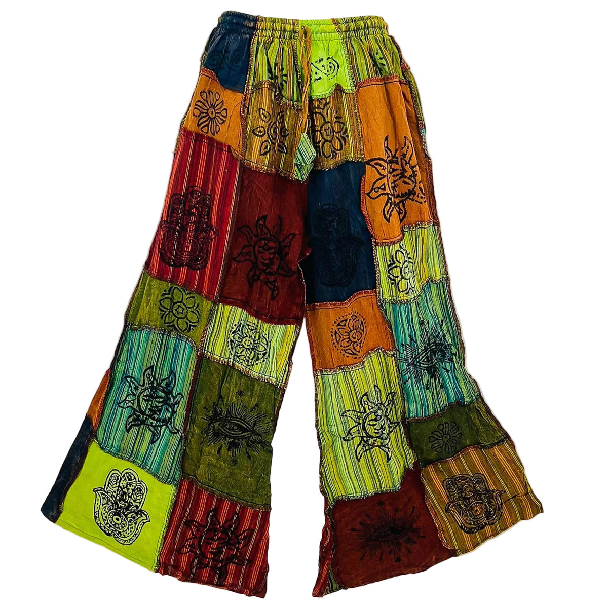 Plus Size Patchwork Wide Leg Palazzo Pant