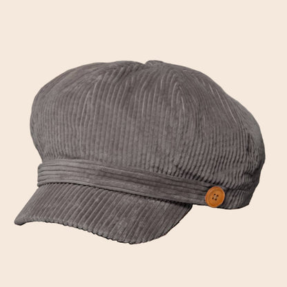 Women's Solid Corduroy Cabbie with Buttons