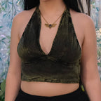 Boho Fairycore Reversible Cotton Embroidered Bralette