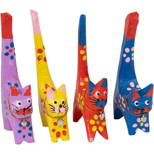 Wooden Standing Long Tail Cats