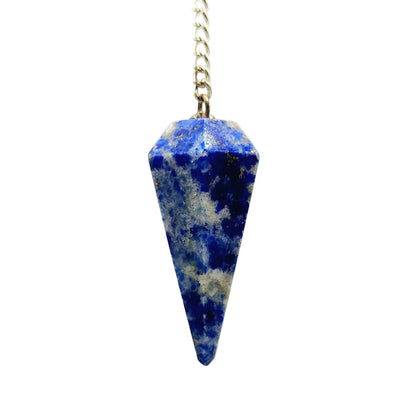 Lapis Lazulli Pendulum w/Chakra Beads-Silver Plate Chain